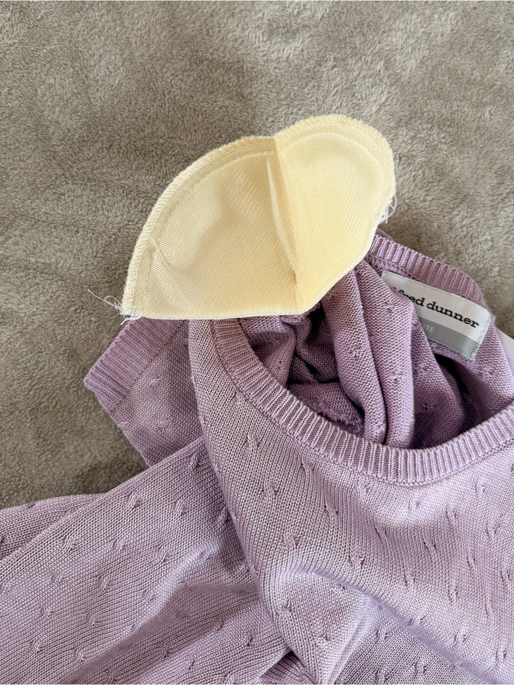 ALFRED DUNNER Pointelle Textured Short Sleeve Sweater | Lilac Lavender‎ |  Large - Picture 6 of 7